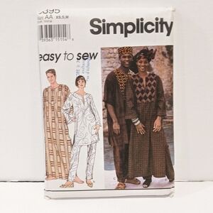 2/$20 Simplicity 8895 caftan, top pants headwrap